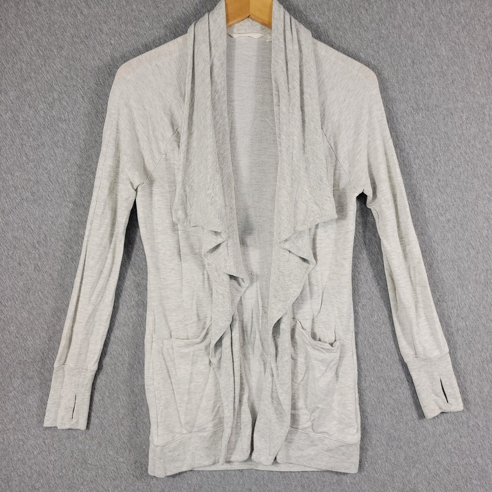 Athleta Cardigan Wrap Womens XXS Gray Modal Spandex Drape Front Athleisure Yoga